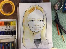 Картина шарж для Вероники Шаржист Михаил Шабалин