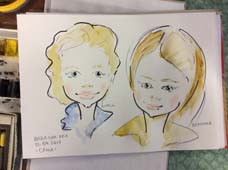 Шарж Алисы и Вероники акварелью и маркером Шаржист Михаил Шабалин